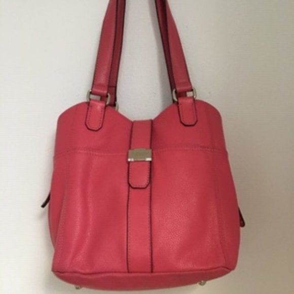 Tignanello Handbags - Tignanello Pink pebbled leather shoulder purse